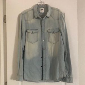 H&M men’s denim pearl snap size M